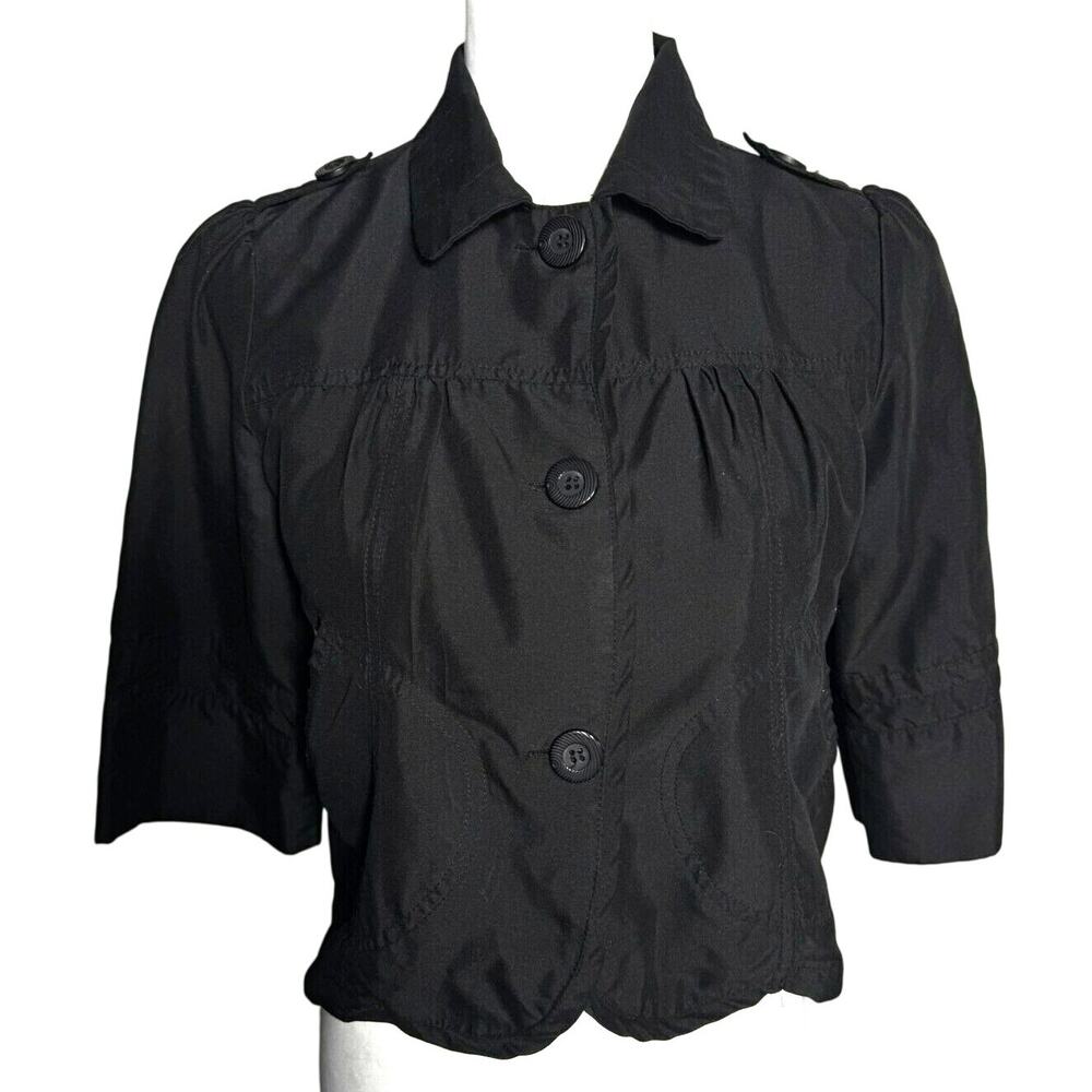 PARIS BLUES OUTERWEAR Women's Small Black Lightweight‎ Crop Short Jacket Top
